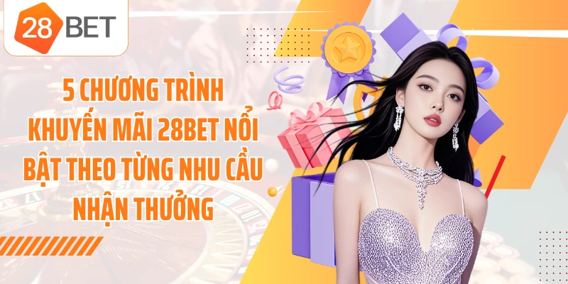 5 chương trình khuyến mãi 28BET nổi bật theo từng nhu cầu nhận thưởng