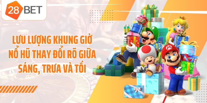 Lưu lượng khung giờ nổ hũ thay đổi rõ giữa sáng, trưa và tối