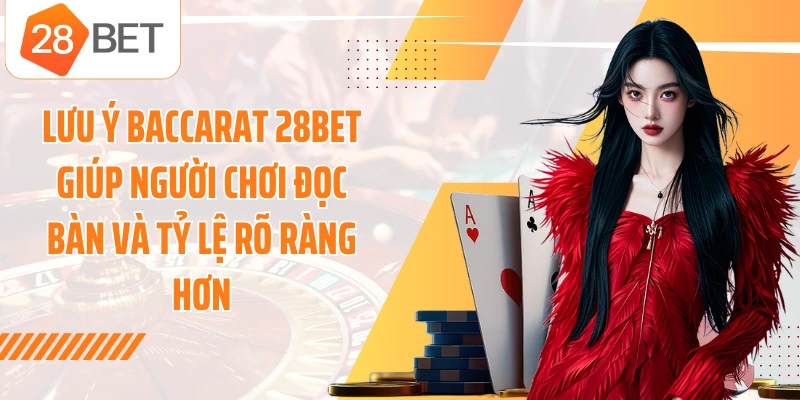 Lưu ý baccarat 28BET giúp người chơi đọc bàn và tỷ lệ rõ ràng hơn